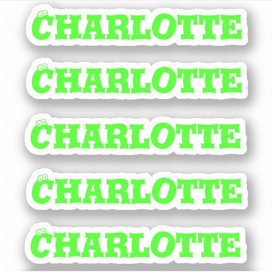 Halloween Ogen | Neon Groene Naam Sticker (Voorkant)