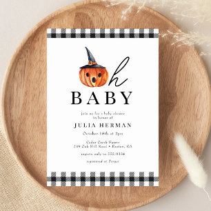 Halloween Oh Baby Black Pset Baby shower Kaart