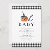 Halloween Oh Baby Black Pset Baby shower Kaart (Voorkant)