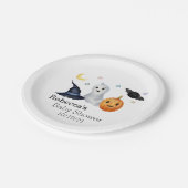 Halloween Oktober Baby shower Ghost Boo Papieren Bordje (Gekanteld)