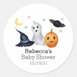 Halloween Oktober Baby shower Ghost Boo Ronde Sticker