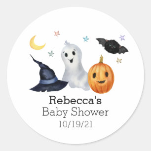Halloween Oktober Baby shower Ghost Boo Ronde Sticker