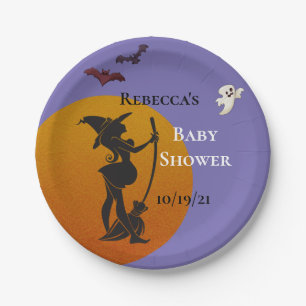 Halloween Oktober Heks Baby Shower Geest Papieren Bordje