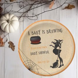 Halloween Oktober Heksenbaby is op komst Shower Papieren Bordje