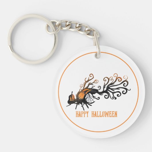 Halloween/oktober/Herfst/pompoenboom Sleutelhanger (Voorkant)