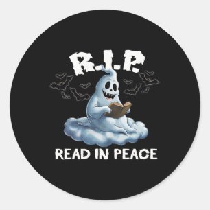 Halloween Oktober Het lezen van enge griezelige ve Ronde Sticker