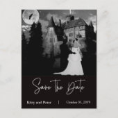 Halloween Oktober Mansion Bruiloft Save The Date Aankondigingskaart (Voorkant)