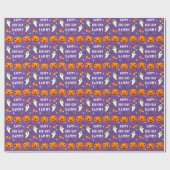 Halloween oktober verjaardagscadeau cadeaupapier (Vlak)