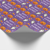 Halloween oktober verjaardagscadeau cadeaupapier (Hoek)