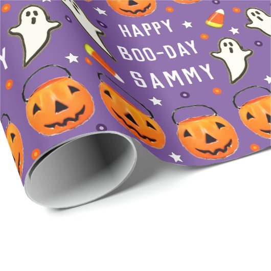 Halloween oktober verjaardagscadeau cadeaupapier (Rol Hoek)