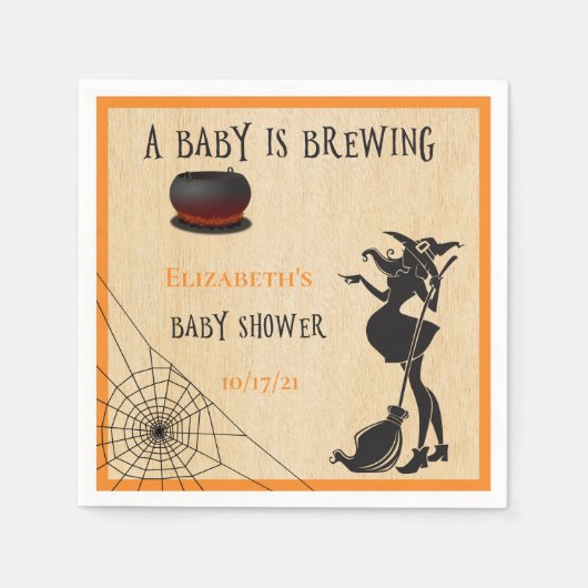 Halloween Oktober Witch Brewing Baby shower Servet (Voorkant)