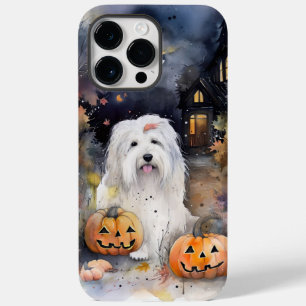 Halloween Old English Sheepdog with Pumpkins Scary Case-Mate iPhone 14 Pro Max Hoesje
