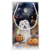 Halloween Old English Sheepdog with Pumpkins Scary Klein Cadeauzakje (Achterkant)