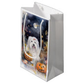 Halloween Old English Sheepdog with Pumpkins Scary Klein Cadeauzakje (Voorkant Gekanteld)