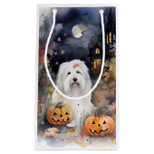 Halloween Old English Sheepdog with Pumpkins Scary Klein Cadeauzakje (Voorkant)