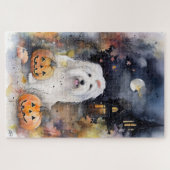 Halloween Old English Sheepdog with Pumpkins Scary Legpuzzel (Horizontaal)