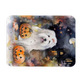 Halloween Old English Sheepdog with Pumpkins Scary Magneet (Horizontaal)