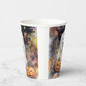 Halloween Old English Sheepdog with Pumpkins Scary Papieren Bekers (Rechts)