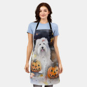 Halloween Old English Sheepdog with Pumpkins Scary Schort (Gedragen)
