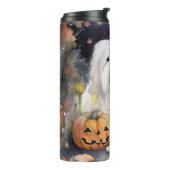 Halloween Old English Sheepdog with Pumpkins Scary Thermosbeker (Gedraaid links)