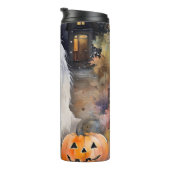 Halloween Old English Sheepdog with Pumpkins Scary Thermosbeker (Geroteerd rechts)