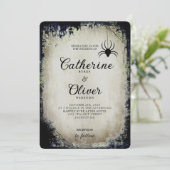 Halloween Old Paper Gothic Spider Web Lijst Kaart (Staand voorkant)