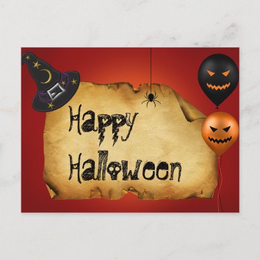 Halloween Old Parchment Greeting Briefkaart (Voorkant)