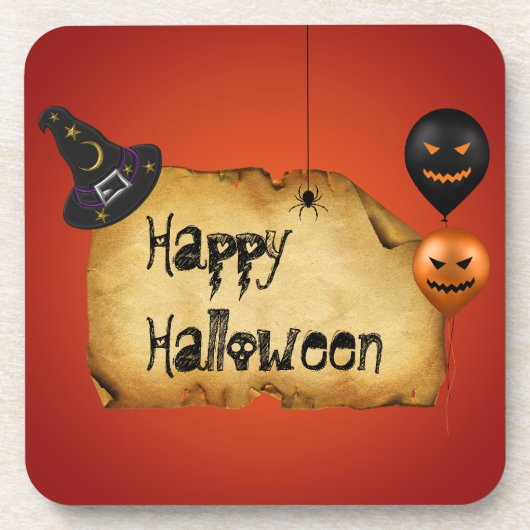 Halloween Old Parchment Greeting Drankjes Onderzetter (Voorkant)