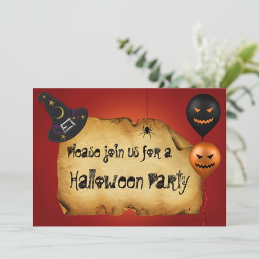 Halloween Old Parchment Greeting Kaart (Staand voorkant)