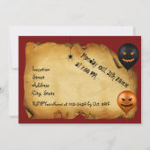 Halloween Old Parchment Greeting Kaart (Achterkant)