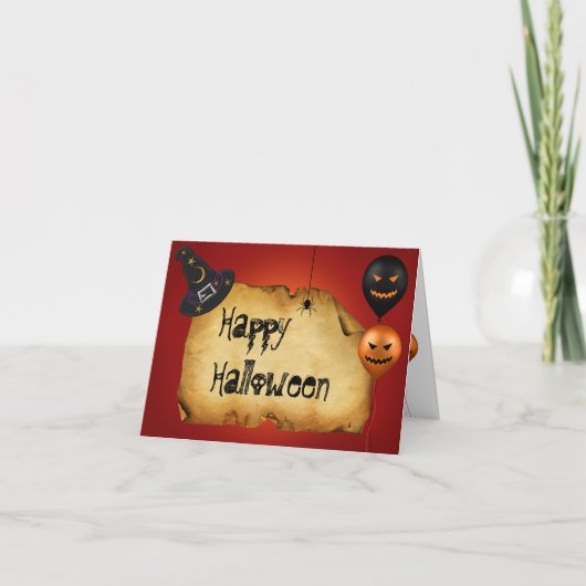 Halloween Old Parchment Greeting Kaart (Voorkant)