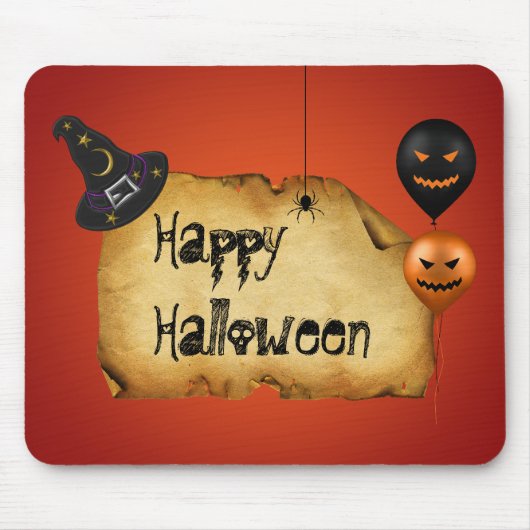 Halloween Old Parchment Greeting Muismat (Voorkant)