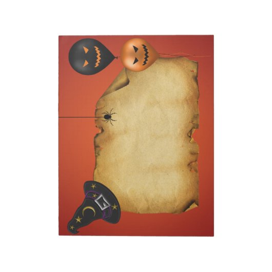 Halloween Old Parchment Greeting Notitieblok (Linkerzijde)