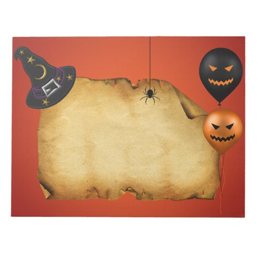 Halloween Old Parchment Greeting Notitieblok (Voorkant)