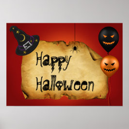 Halloween Old Parchment Greeting Poster