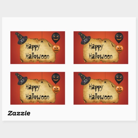 Halloween Old Parchment Greeting Rechthoekige Sticker (Vel)