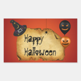 Halloween Old Parchment Greeting Rechthoekige Sticker