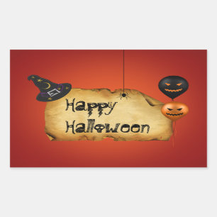 Halloween Old Parchment Greeting Rechthoekige Sticker
