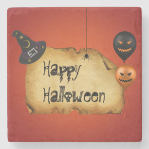 Halloween Old Parchment Greeting Stenen Onderzetter