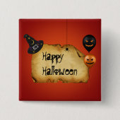 Halloween Old Parchment Greeting Vierkante Button 5,1 Cm (Voorkant)