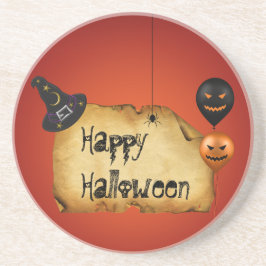 Halloween Old Parchment Greeting Zandsteen Onderzetter