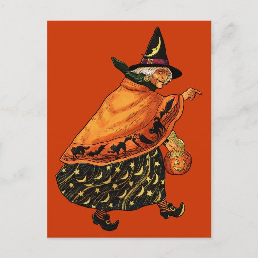 Halloween Old Witch Briefkaart (Voorkant)