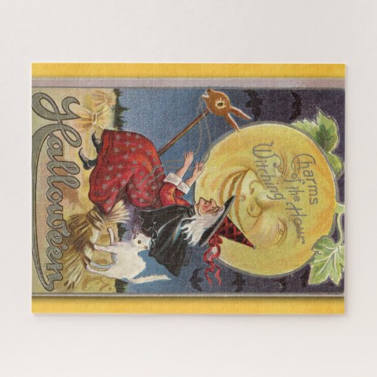  Halloween Old Witch en Full Moon Legpuzzel (Horizontaal)