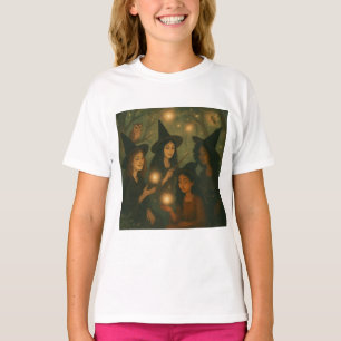 Halloween olieverfschilderij van heksen in het Bos T-shirt