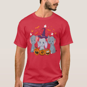 Halloween olifant heks pompoen grappig Halloween T T-shirt