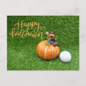 Halloween om te golfen met golfbal briefkaart (Voorkant)