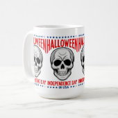 Halloween Onafhankelijkheidsdag met schedel Koffiemok (Voorkant links)