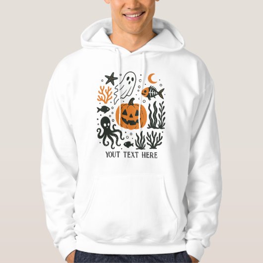 Halloween onder water verpompen bewerkbaar hoodie (Voorkant)