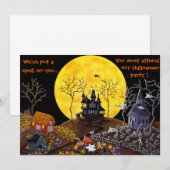 Halloween, onderdeel, uitnodigingen, gehakt, huis, kaart (Voorkant / Achterkant)