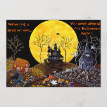 Halloween, onderdeel, uitnodigingen, gehakt, huis,